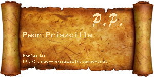 Paor Priszcilla névjegykártya